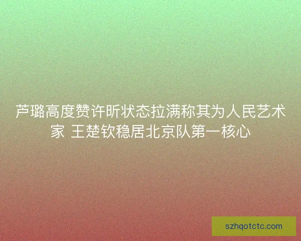 芦璐高度赞许昕状态拉满称其为人民艺术家 王楚钦稳居北京队第一核心